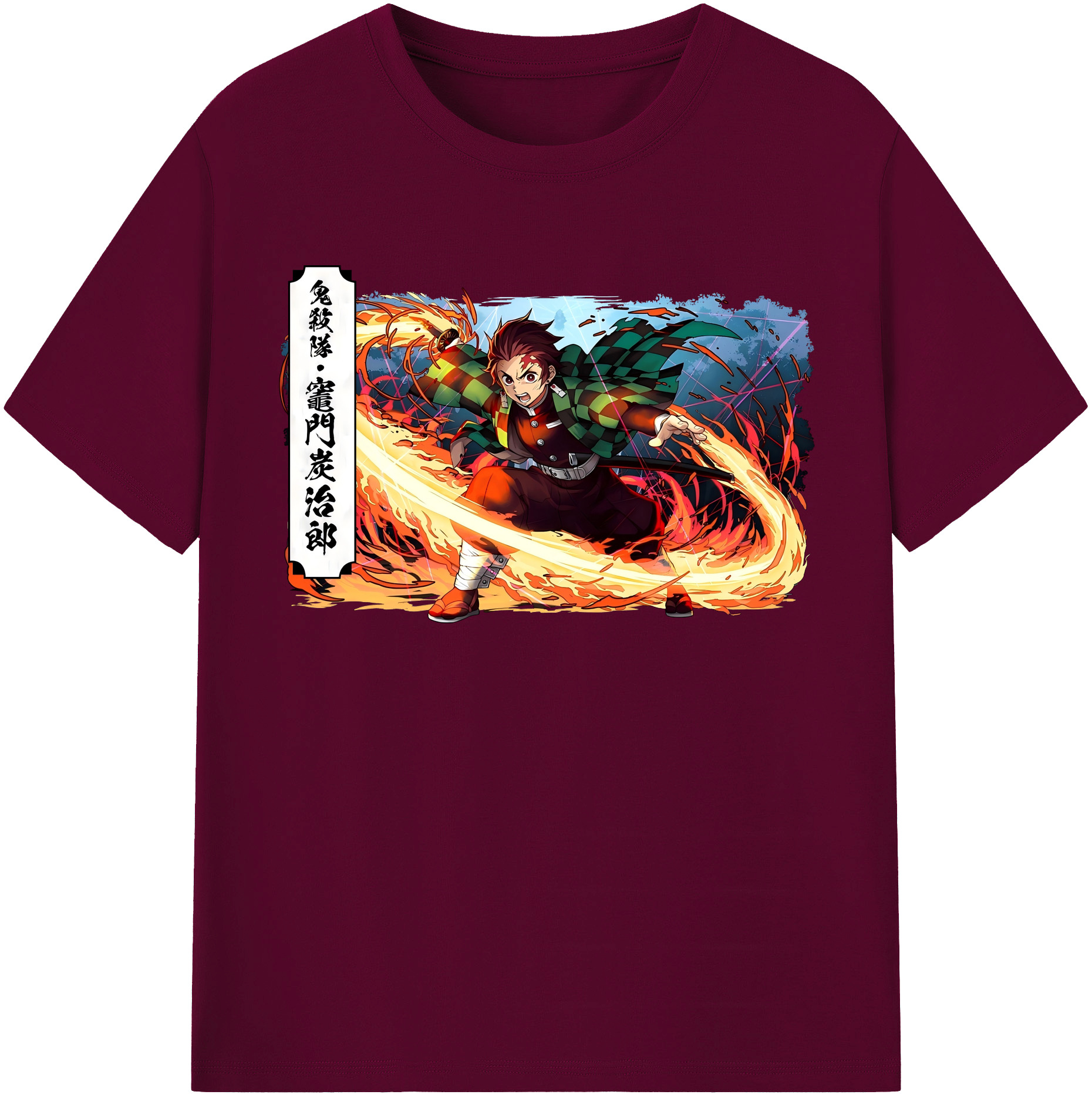 （画像用） 鬼滅の刃 竈門 炭治郎／かまど たんじろう Kamado Tanjirou レディースカジュアルプリントTシャツ（綿100％）